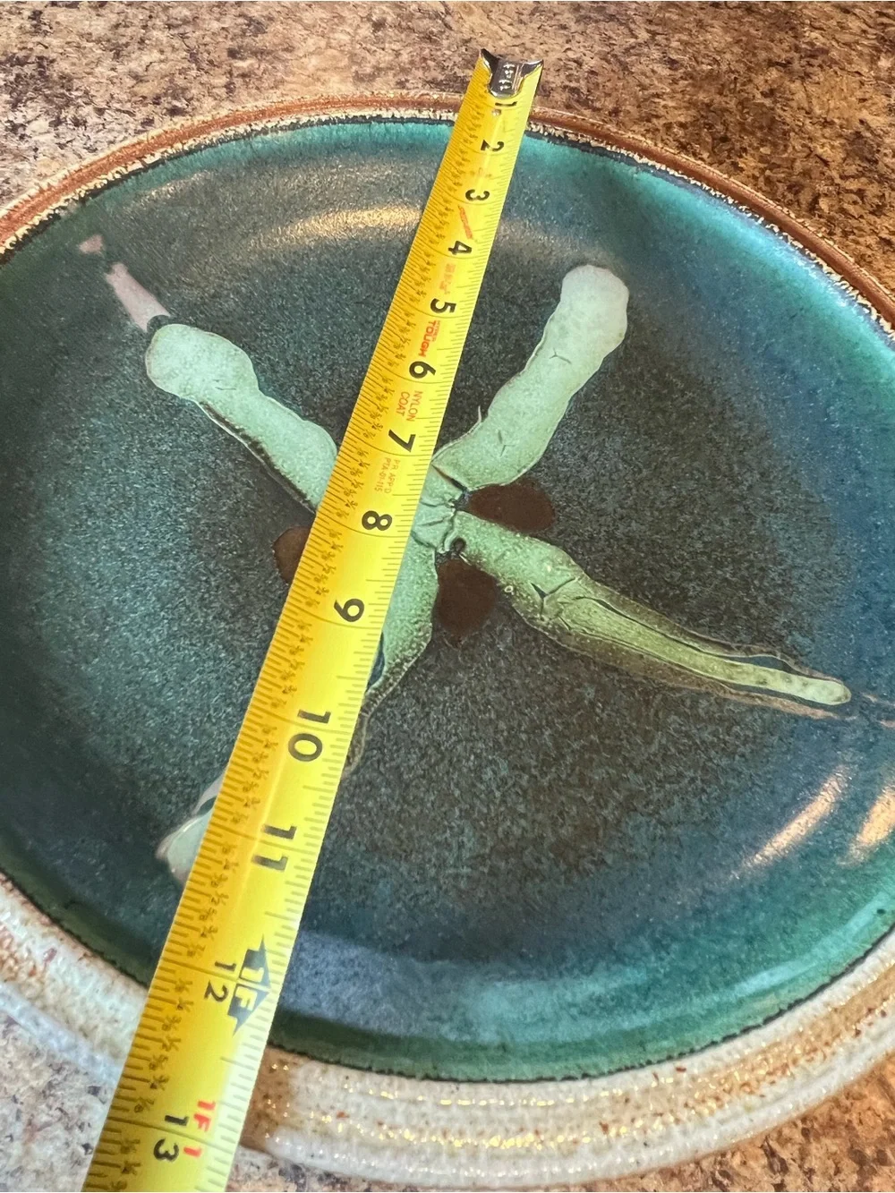 Handcrafted Ceramic Green Glazed Serving Bowl by Bob Pinter Alaska 13